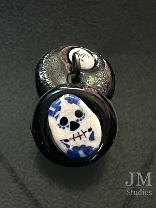 Blue Day of the Dead Button 14mm