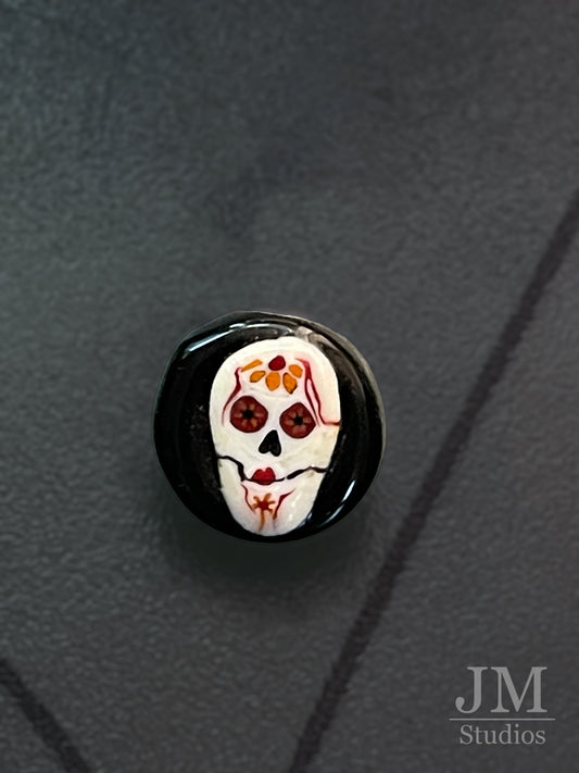 Red Day of the Dead Button 14mm
