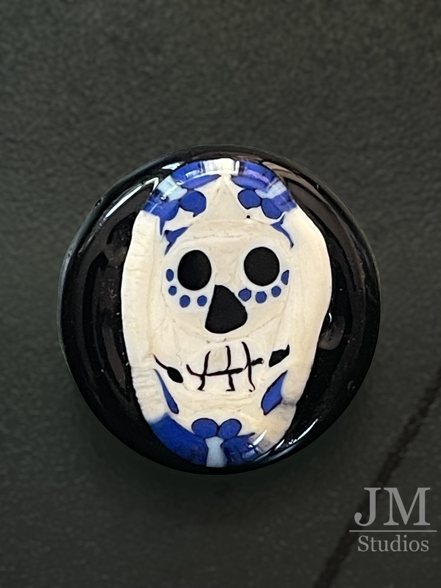 Blue Day of the Dead Button 1”