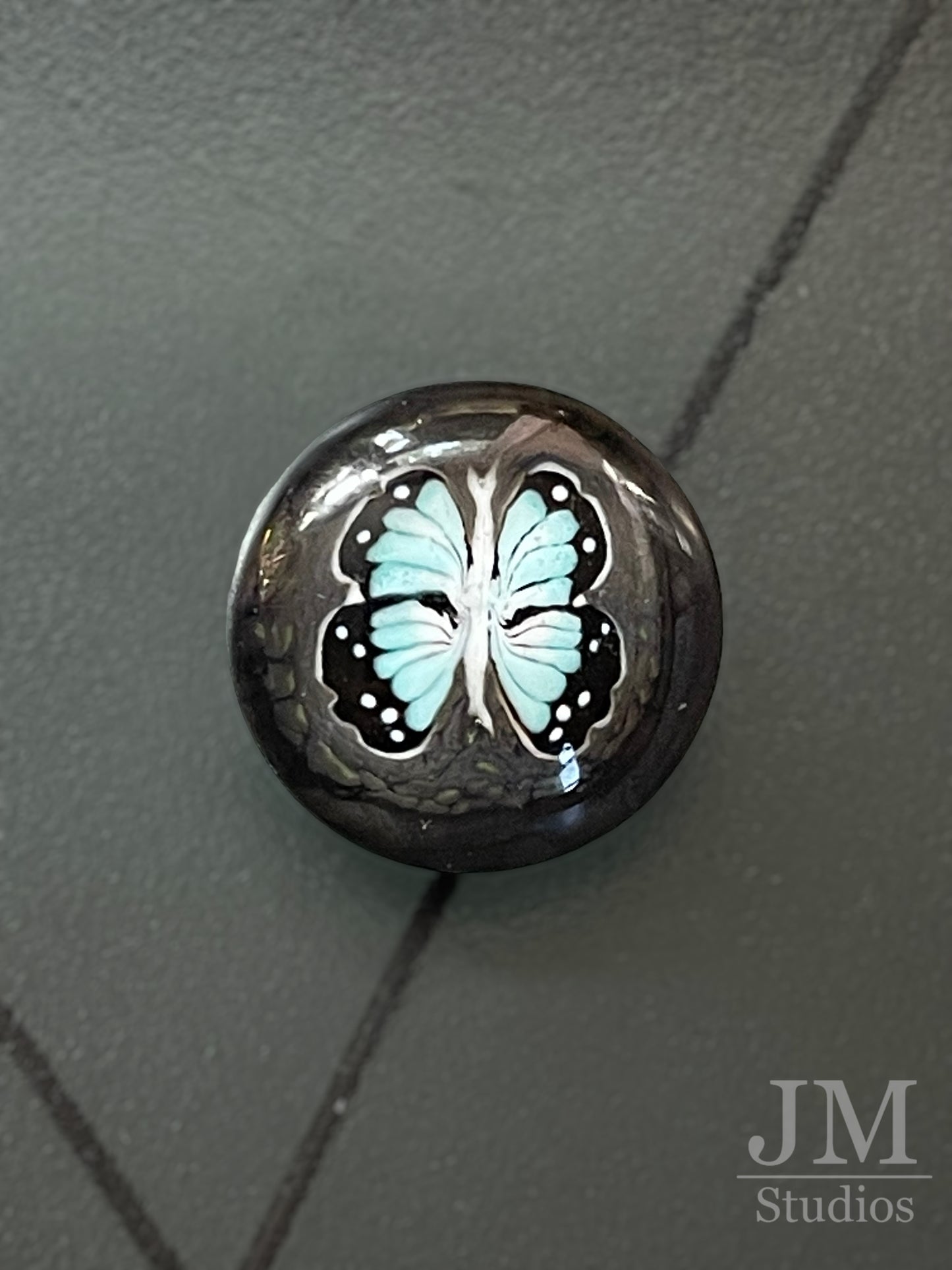 Blue Butterfly Button 20mm