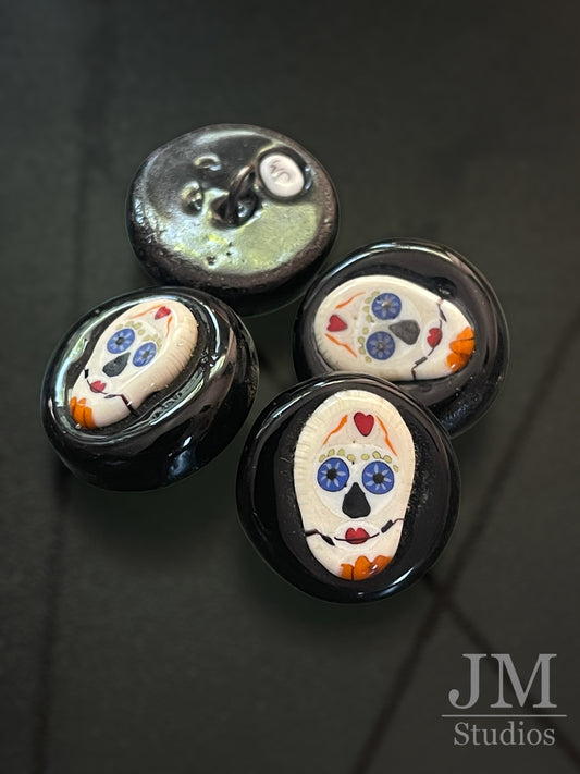 Heart Day of the Dead Button 22mm