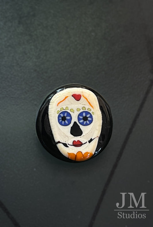 Heart Day of the Dead Button 1”