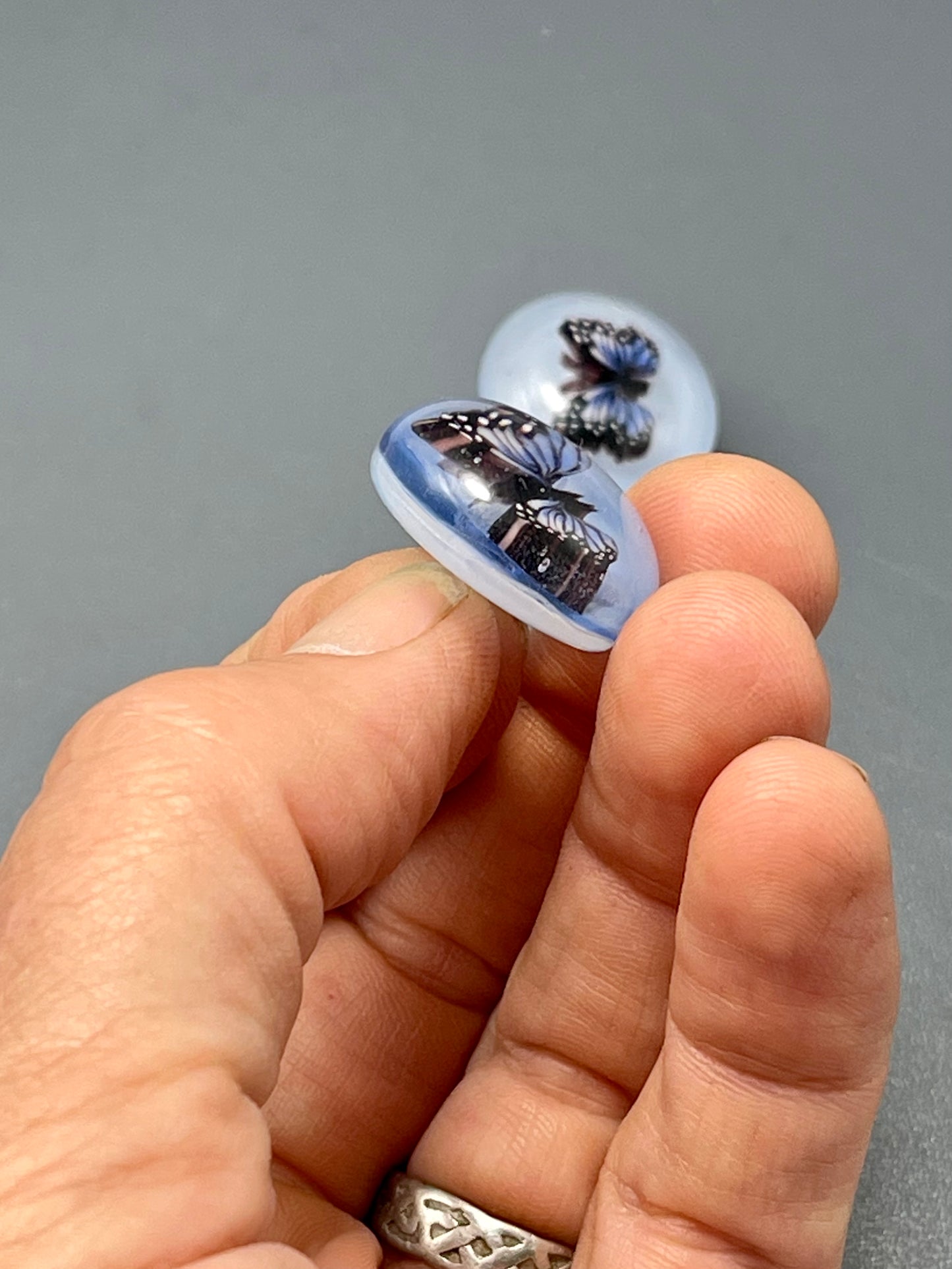 Blue Morpho Button 20mm