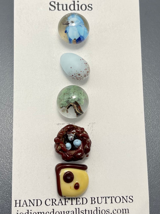 Bitty Bluebird Button Set